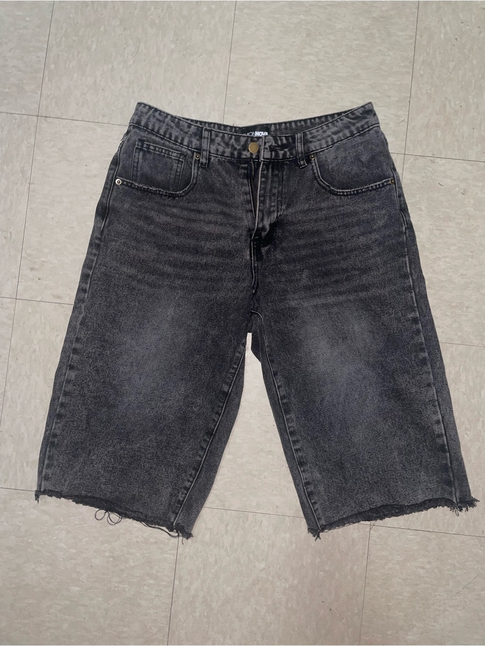 Black Denim Jorts - Picture 1 of 4